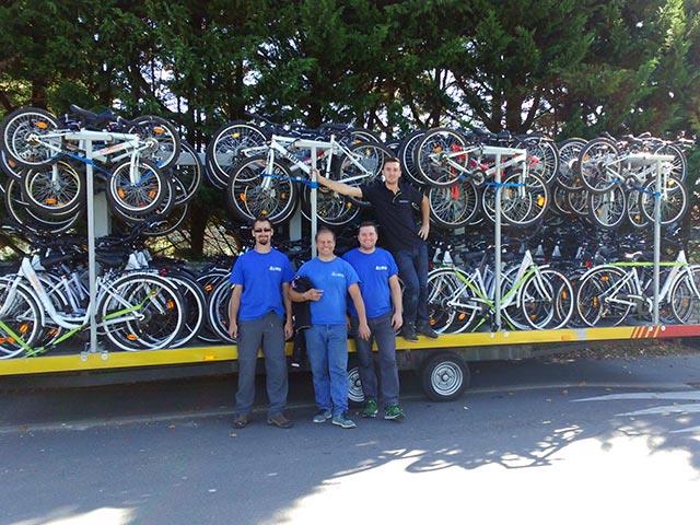 L'équipe de bike service, pour l'entretien et la réparation des flottes de vélo
